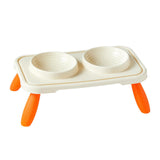 Maxbell Double Dog Bowls Food and Water Bowls Pet Feeder Cat Food Bowls for Dogs Beige Orange