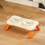 Maxbell Double Dog Bowls Food and Water Bowls Pet Feeder Cat Food Bowls for Dogs Beige Orange