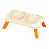Maxbell Double Dog Bowls Food and Water Bowls Pet Feeder Cat Food Bowls for Dogs Beige Orange