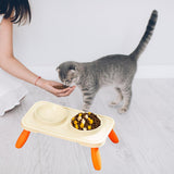 Maxbell Double Dog Bowls Food and Water Bowls Pet Feeder Cat Food Bowls for Dogs Beige Orange