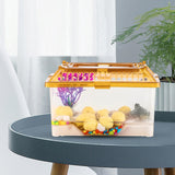 Maxbell Small Turtle Tank Small Fish Tank with Handle and Cover for Hermit Crabs