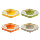 Maxbell Heightening Semi Closed Cat Litter Box Potty Toilet Anti Splashing Portable Yellow