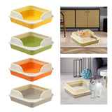 Maxbell Heightening Semi Closed Cat Litter Box Potty Toilet Anti Splashing Portable Yellow