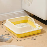 Maxbell Heightening Semi Closed Cat Litter Box Potty Toilet Anti Splashing Portable Yellow