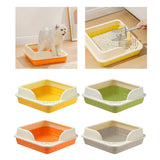 Maxbell Heightening Semi Closed Cat Litter Box Potty Toilet Anti Splashing Portable Yellow