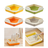 Maxbell Heightening Semi Closed Cat Litter Box Potty Toilet Anti Splashing Portable Yellow