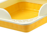Maxbell Heightening Semi Closed Cat Litter Box Potty Toilet Anti Splashing Portable Yellow
