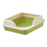 Maxbell Heightening Semi Closed Cat Litter Box Potty Toilet Anti Splashing Portable Green