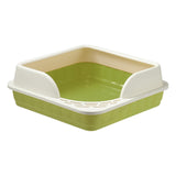 Maxbell Heightening Semi Closed Cat Litter Box Potty Toilet Anti Splashing Portable Green