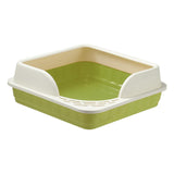 Maxbell Heightening Semi Closed Cat Litter Box Potty Toilet Anti Splashing Portable Green