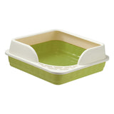 Maxbell Heightening Semi Closed Cat Litter Box Potty Toilet Anti Splashing Portable Green