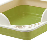Maxbell Heightening Semi Closed Cat Litter Box Potty Toilet Anti Splashing Portable Green