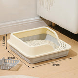 Maxbell Heightening Semi Closed Cat Litter Box Potty Toilet Anti Splashing Portable Gray