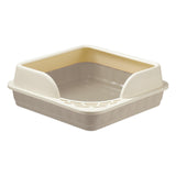 Maxbell Heightening Semi Closed Cat Litter Box Potty Toilet Anti Splashing Portable Gray