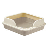 Maxbell Heightening Semi Closed Cat Litter Box Potty Toilet Anti Splashing Portable Gray