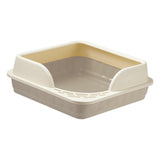 Maxbell Heightening Semi Closed Cat Litter Box Potty Toilet Anti Splashing Portable Gray