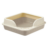Maxbell Heightening Semi Closed Cat Litter Box Potty Toilet Anti Splashing Portable Gray