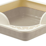 Maxbell Heightening Semi Closed Cat Litter Box Potty Toilet Anti Splashing Portable Gray