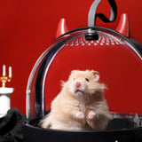 Maxbell Portable Carrier Hamster Carry Case Cage for Hedgehog Traveling Outgoing Black