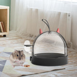 Maxbell Portable Carrier Hamster Carry Case Cage for Hedgehog Traveling Outgoing Black