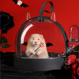 Maxbell Portable Carrier Hamster Carry Case Cage for Hedgehog Traveling Outgoing Black