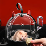 Maxbell Portable Carrier Hamster Carry Case Cage for Hedgehog Traveling Outgoing Black
