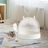 Maxbell Portable Carrier Hamster Carry Case Cage for Hedgehog Traveling Outgoing White
