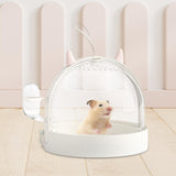 Maxbell Portable Carrier Hamster Carry Case Cage for Hedgehog Traveling Outgoing White