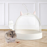Maxbell Portable Carrier Hamster Carry Case Cage for Hedgehog Traveling Outgoing White