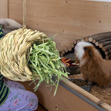 Maxbell Hanging Straw Cage Bed Hideaway Hut Rabbit Grass House for Hedgehog Bunny