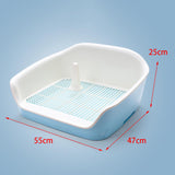 Maxbell Indoor Dog Potty Tray Cat W/Drawer Training Litter Box Restroom Urinal Blue