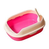 Maxbell Cat Litter Box Kitten Toilet Pet Litter Tray Bedpan Cat Litter Container Pink