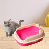 Maxbell Cat Litter Box Kitten Toilet Pet Litter Tray Bedpan Cat Litter Container Pink