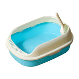 Maxbell Cat Litter Box Kitten Toilet Pet Litter Tray Bedpan Cat Litter Container Blue