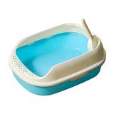 Maxbell Cat Litter Box Kitten Toilet Pet Litter Tray Bedpan Cat Litter Container Blue