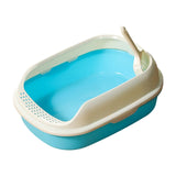 Maxbell Cat Litter Box Kitten Toilet Pet Litter Tray Bedpan Cat Litter Container Blue