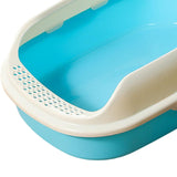 Maxbell Cat Litter Box Kitten Toilet Pet Litter Tray Bedpan Cat Litter Container Blue