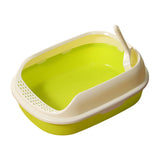 Maxbell Cat Litter Box Kitten Toilet Pet Litter Tray Bedpan Cat Litter Container Bright Green