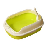 Maxbell Cat Litter Box Kitten Toilet Pet Litter Tray Bedpan Cat Litter Container Bright Green