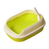 Maxbell Cat Litter Box Kitten Toilet Pet Litter Tray Bedpan Cat Litter Container Bright Green