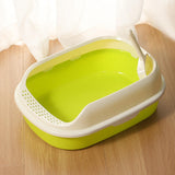 Maxbell Cat Litter Box Kitten Toilet Pet Litter Tray Bedpan Cat Litter Container Bright Green