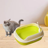 Maxbell Cat Litter Box Kitten Toilet Pet Litter Tray Bedpan Cat Litter Container Bright Green