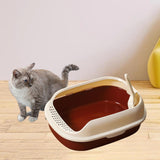 Maxbell Cat Litter Box Kitten Toilet Pet Litter Tray Bedpan Cat Litter Container Coffee