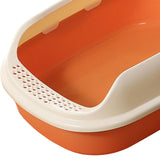 Maxbell Cat Litter Box Kitten Toilet Pet Litter Tray Bedpan Cat Litter Container Orange