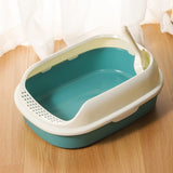 Maxbell Cat Litter Box Kitten Toilet Pet Litter Tray Bedpan Cat Litter Container Green