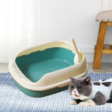 Maxbell Cat Litter Box Kitten Toilet Pet Litter Tray Bedpan Cat Litter Container Green