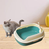 Maxbell Cat Litter Box Kitten Toilet Pet Litter Tray Bedpan Cat Litter Container Green