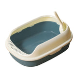 Maxbell Cat Litter Box Kitten Toilet Pet Litter Tray Bedpan Cat Litter Container Navy