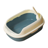 Maxbell Cat Litter Box Kitten Toilet Pet Litter Tray Bedpan Cat Litter Container Navy