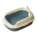 Maxbell Cat Litter Box Kitten Toilet Pet Litter Tray Bedpan Cat Litter Container Navy